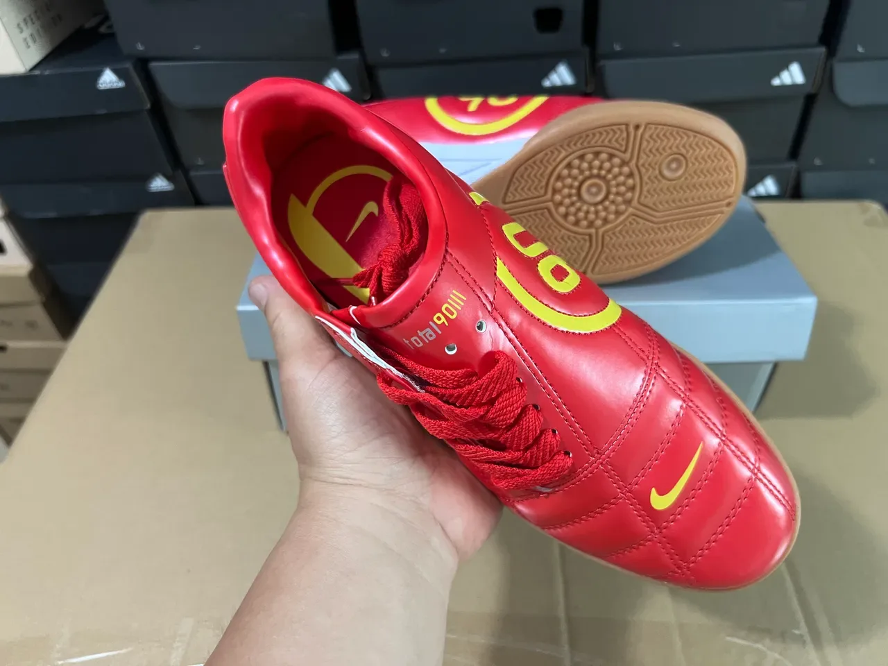 Nike Total 90 III Red Yellow Indoor Soccer Shoes 3