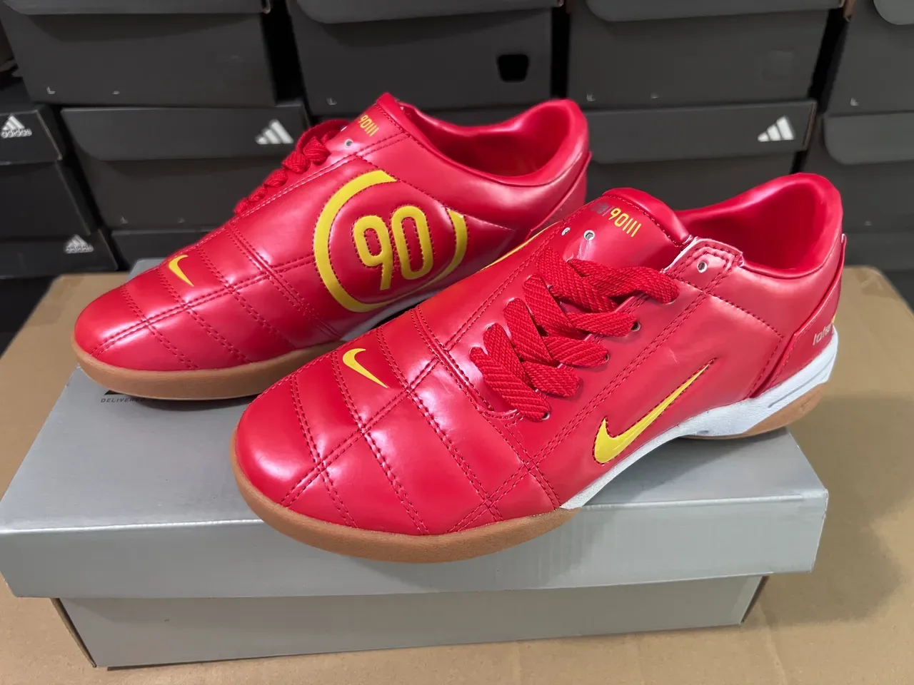 Nike Total 90 III Red Yellow Indoor Soccer Shoes 7