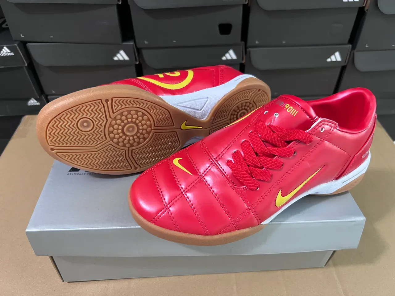 Nike Total 90 III Red Yellow Indoor Soccer Shoes 8