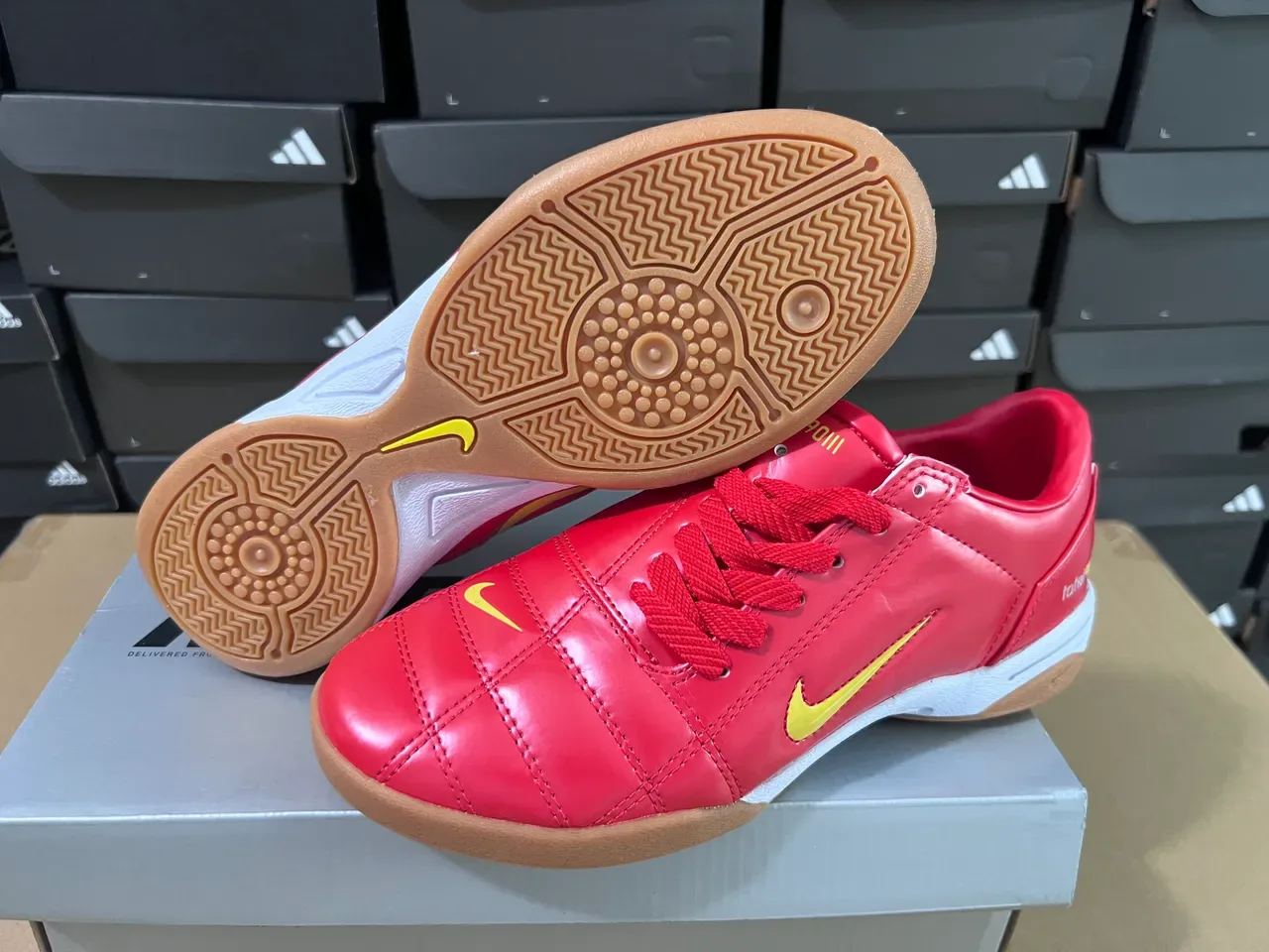 Nike Total 90 III Red Yellow Indoor Soccer Shoes 9