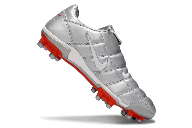 Nike Total 90 Silver and Red Firm-Ground Soccer Shoes 2
