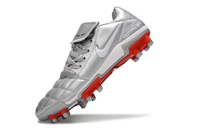 Nike Total 90 Silver and Red Firm-Ground Soccer Shoes 3