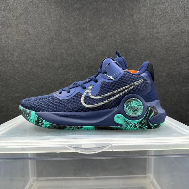 Nike Trey 6 Blue Teal Marbled Basketball Shoes 2