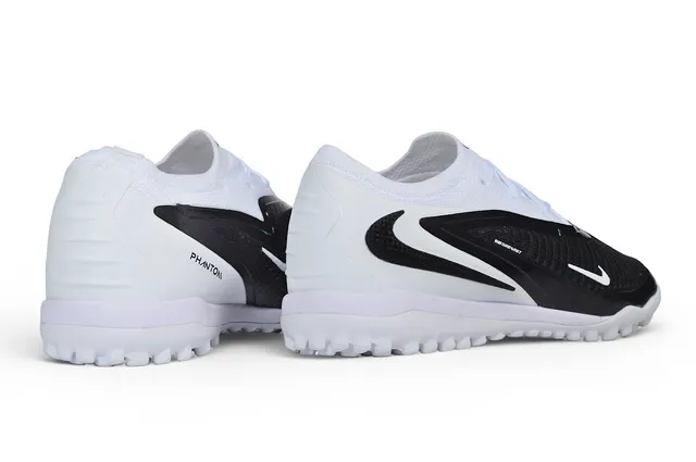 Nike Blanco Negro Bajo-Corte Cuello de Punto Césped Zapatos de Fútbol 6