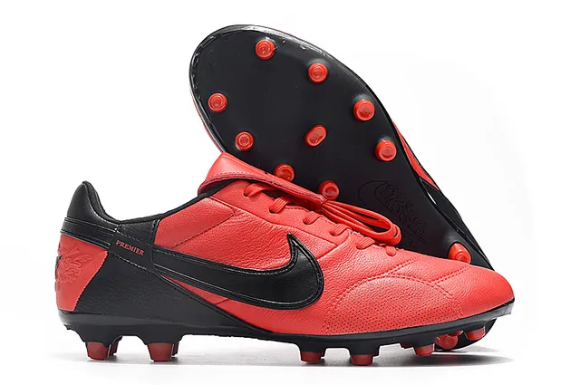 Nike Blanc Noir Bas-Coupé Cuir-Synthétique Hybride Supérieur Terrain Ferme Chaussures de Football 2