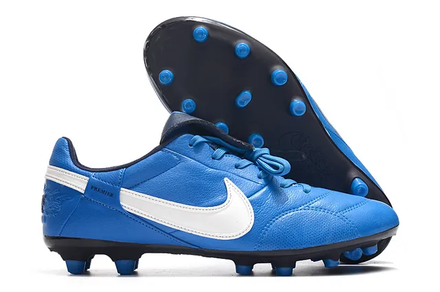 Nike Blanc Noir Bas-Coupé Cuir-Synthétique Hybride Supérieur Terrain Ferme Chaussures de Football 3