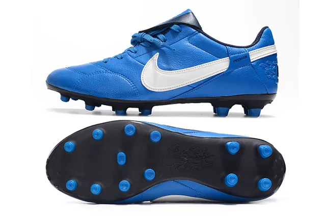 Nike Blanc Noir Bas-Coupé Cuir-Synthétique Hybride Supérieur Terrain Ferme Chaussures de Football 24