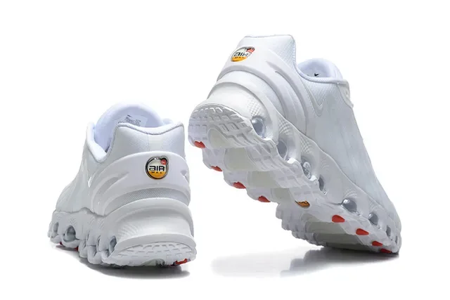 Nike أبيض أسود منخفض الارتفاع شبكي-صناعي هجين أعلى أسلوب حياة أحذية رياضية 3