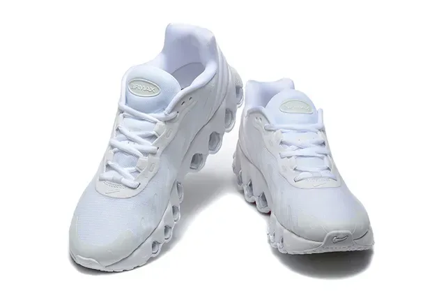 Nike أبيض أسود منخفض الارتفاع شبكي-صناعي هجين أعلى أسلوب حياة أحذية رياضية 4