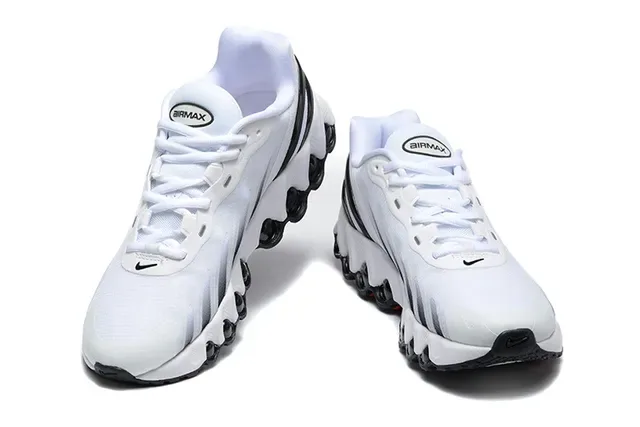 Nike أبيض أسود منخفض الارتفاع شبكي-صناعي هجين أعلى أسلوب حياة أحذية رياضية 15