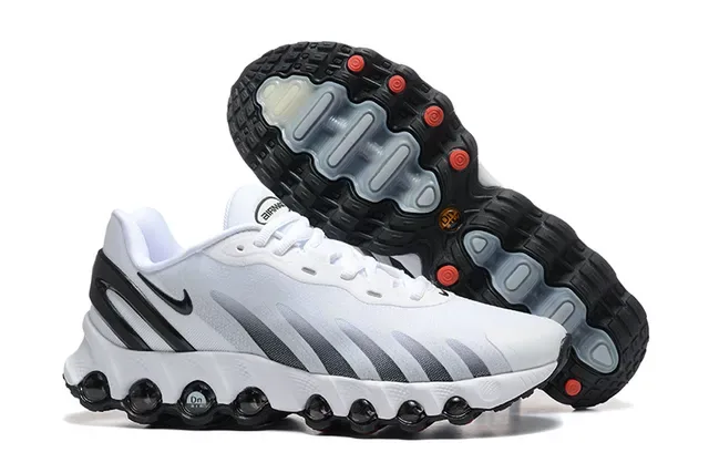Nike أبيض أسود منخفض الارتفاع شبكي-صناعي هجين أعلى أسلوب حياة أحذية رياضية 16