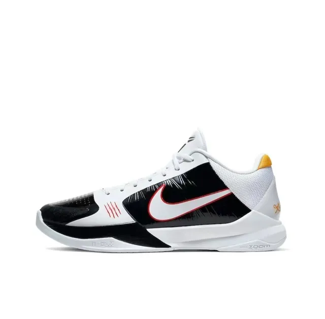Nike White Black Low-Top Silhouette Layered Synthetic Cage Basketball Shoes 3