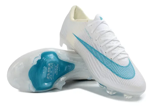 نيكي أبيض أزرق Flyweave Ultra Upper Air Zoom Heel Unit Firm-Ground أحذية كرة القدم 6