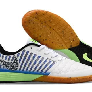 Nike 白蓝 绗缝鞋头 垂直条纹 合成笼 室内足球鞋