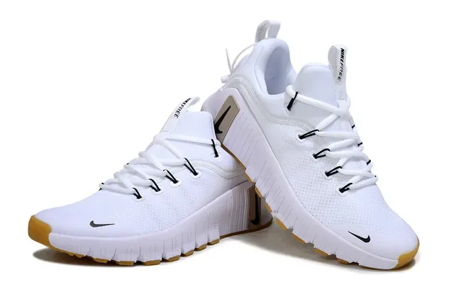 Nike White Brown Mesh Upper Sculpted Midsole Lifestyle Sneakers 3