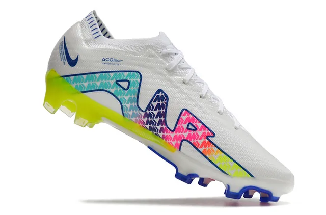 Nike Blanc Multicolore Flyknit Haut Air Zoom Amortissement Chaussures de soccer pour terrain ferme 2