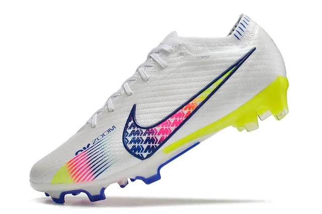 Nike Blanc Multicolore Flyknit Haut Air Zoom Amortissement Chaussures de soccer pour terrain ferme 3