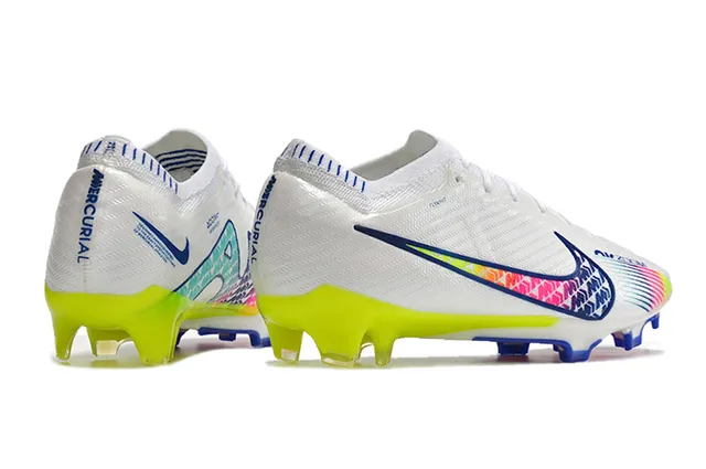 Nike Blanc Multicolore Flyknit Haut Air Zoom Amortissement Chaussures de soccer pour terrain ferme 6