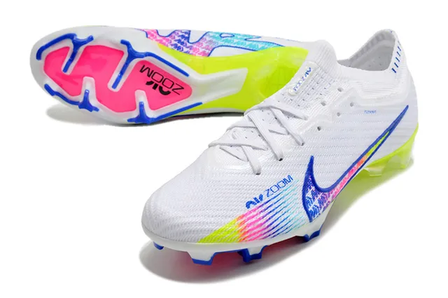 Nike White Multicolor Low-Cut Sock-Fit Upper Dynamic Gradient Cage Firm-Ground Soccer Shoes 3