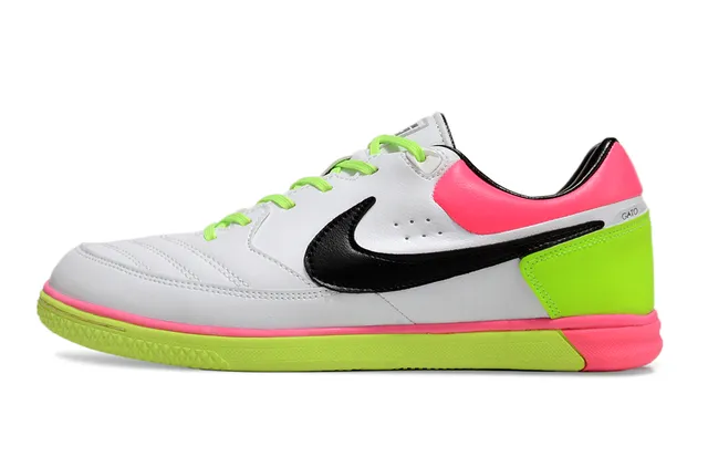 Nike White Multicolor Low-Top Leather Upper Contrasting Neon Accents Sneakers 2