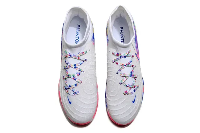 Nike Chaussures de Football Blanc Multicolore Ajustement à la Cheville Upper en Tricot Impression géométrique pour Gazon 2