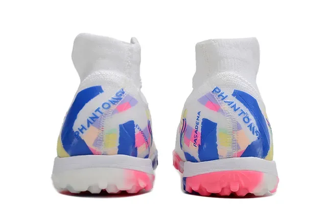 Nike Chaussures de Football Blanc Multicolore Ajustement à la Cheville Upper en Tricot Impression géométrique pour Gazon 4