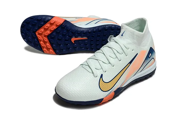 Nike Branco Marinho Colar de Meia Gradient Upper Sintético Sapatos de Futebol Indoor 3