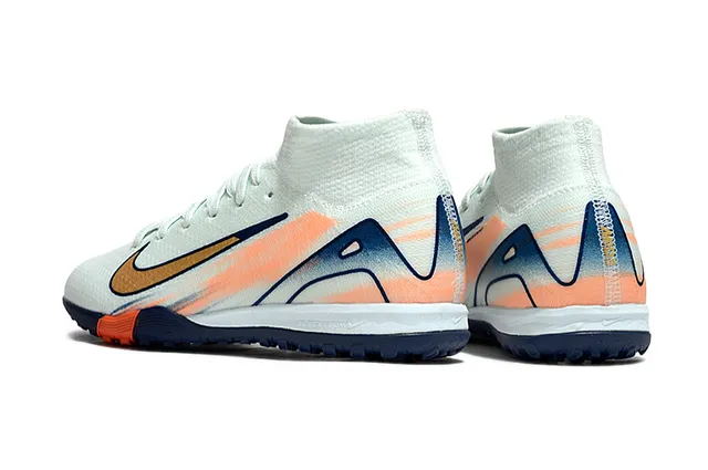 Nike Branco Marinho Colar de Meia Gradient Upper Sintético Sapatos de Futebol Indoor 4