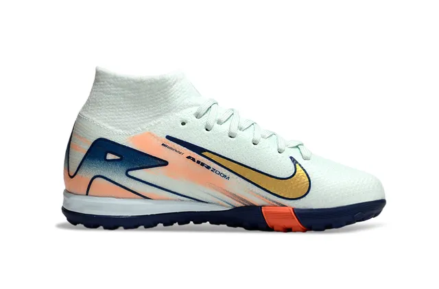 Nike Branco Marinho Colar de Meia Gradient Upper Sintético Sapatos de Futebol Indoor 5