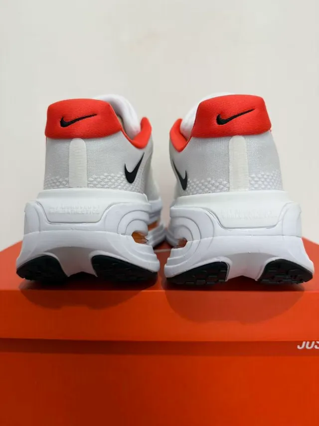 Nike White Orange Engineered Mesh Upper Visible Air Zoom Unit Running Shoes 4