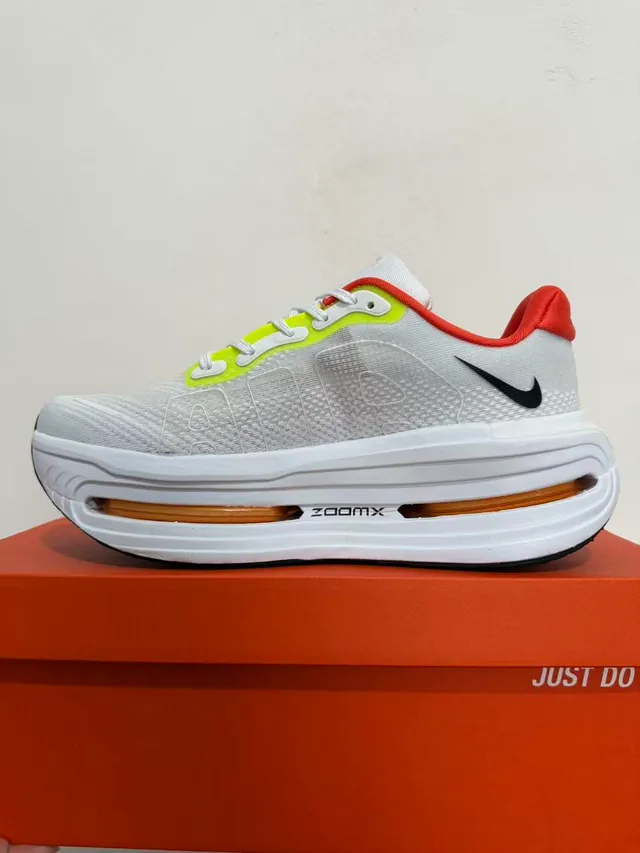 Nike White Orange Engineered Mesh Upper Visible Air Zoom Unit Running Shoes 5