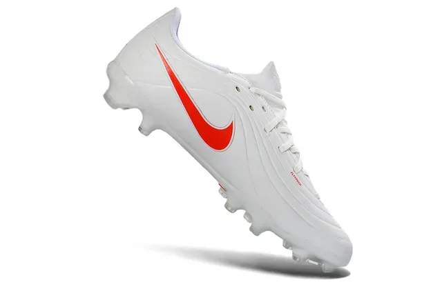 Nike White Orange Low-Cut Synthetic Upper Molded FG Studs Firm-Ground Soccer Shoes 3
