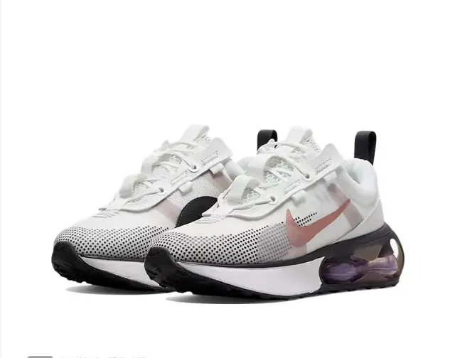 Nike White Pink Perforated Mesh Upper Translucent Visible Air Unit Lifestyle Sneakers 3