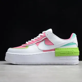 Nike White Pink Platform Sole Layered Color-Block Upper Lifestyle Sneakers