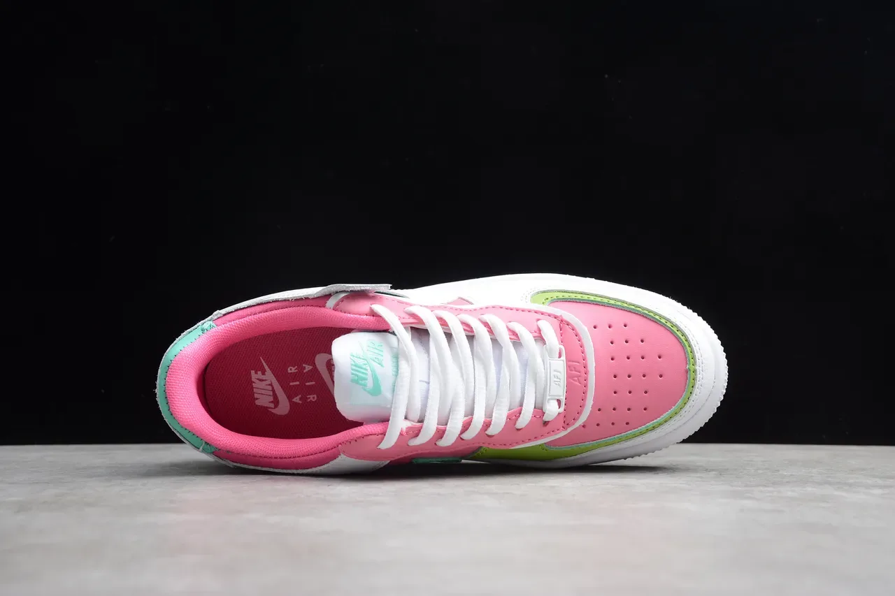 Nike White Pink Platform Sole Layered Color-Block Upper Lifestyle Sneakers 4