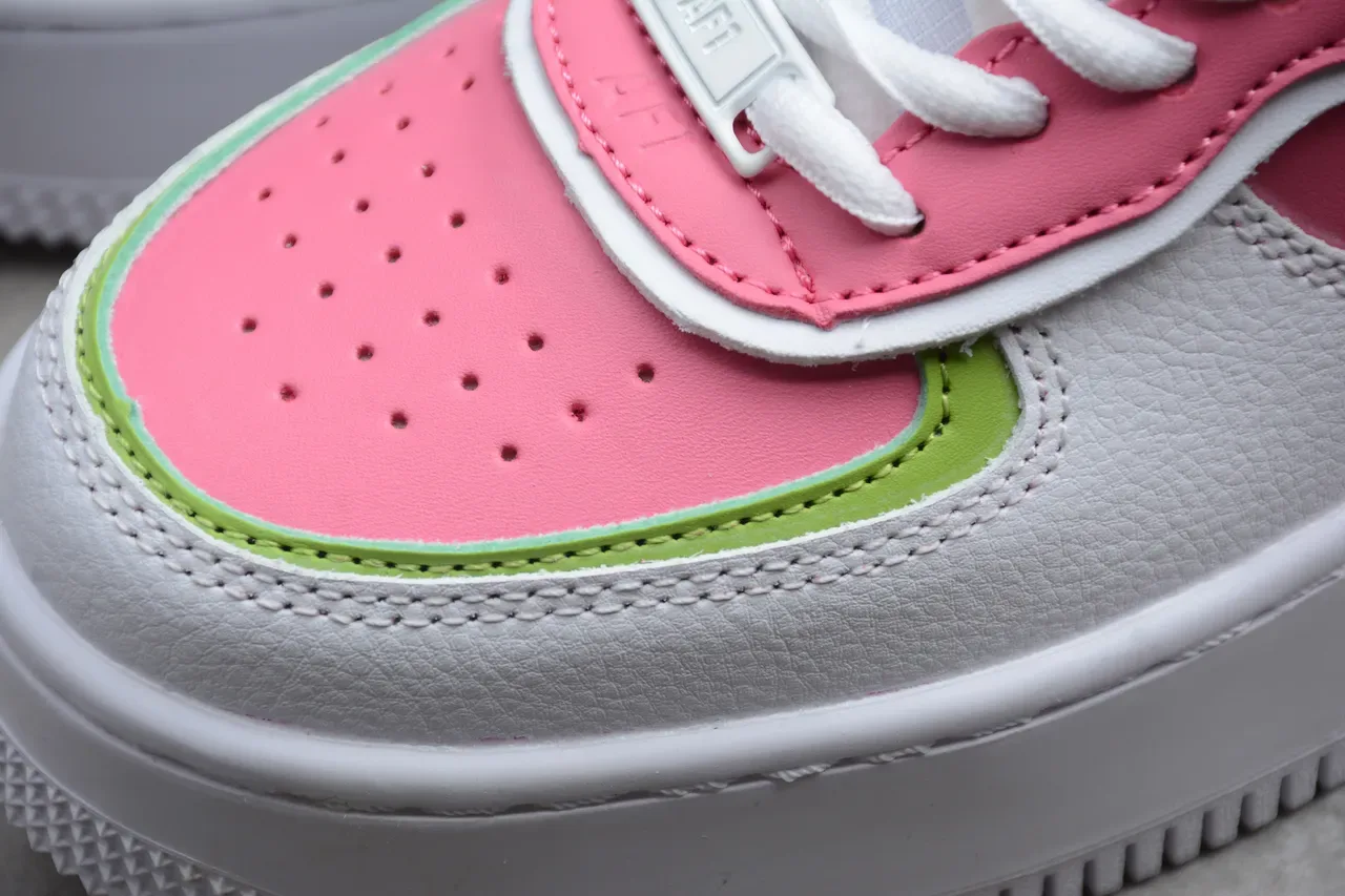 Nike White Pink Platform Sole Layered Color-Block Upper Lifestyle Sneakers 14