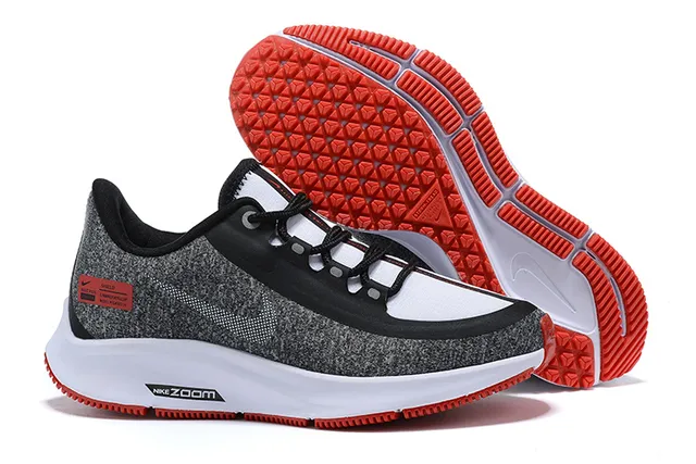 Nike White Red Low-Top Lace-Up Engineered Mesh Upper Running Shoes 4
