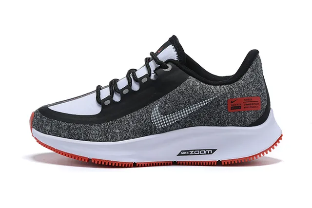 Nike White Red Low-Top Lace-Up Engineered Mesh Upper Running Shoes 18