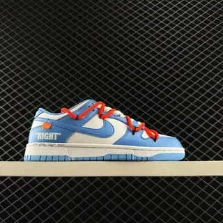 Nike x Off-White Dunk Low 'RIGHT' हल्की नीली सफेद नारंगी लाइफस्टाइल स्नीकर्स
