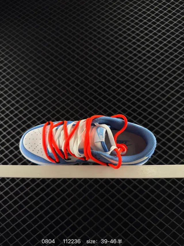 Nike x Off-White Dunk Low 'RIGHT' Light Blue White Orange Lifestyle Sneakers 4