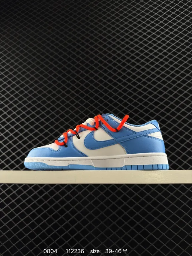 Nike x Off-White Dunk Low 'RIGHT' Light Blue White Orange Lifestyle Sneakers 5