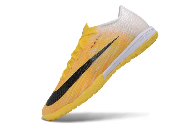 Chaussures de football Turf Nike Jaune Noir Flyweave Knit Upper Transition de couleur gradient 2