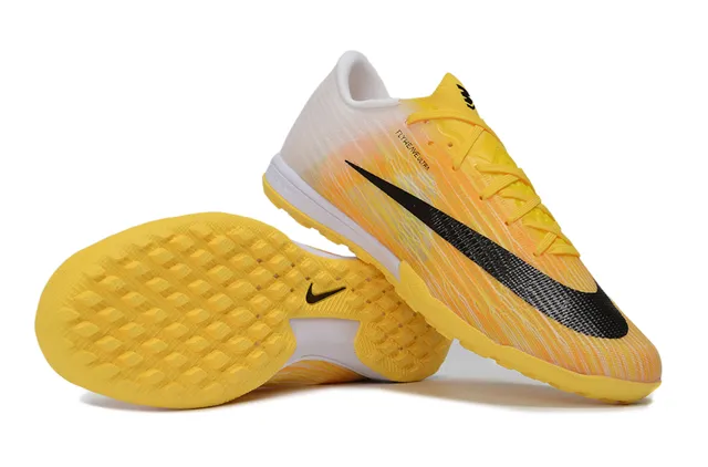 Chaussures de football Turf Nike Jaune Noir Flyweave Knit Upper Transition de couleur gradient 3