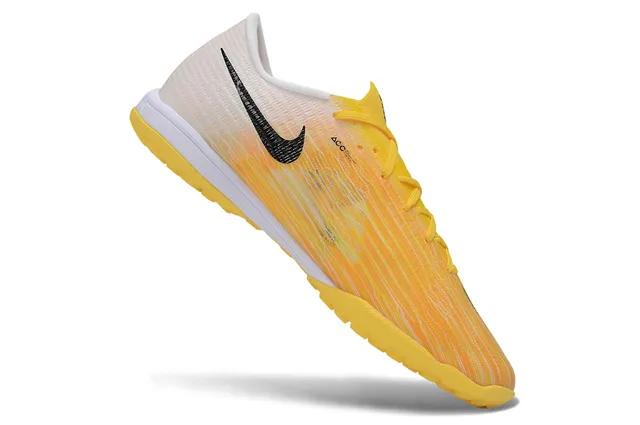Chaussures de football Turf Nike Jaune Noir Flyweave Knit Upper Transition de couleur gradient 7