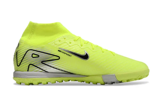 Nike Jaune Noir Haut-Coupé Collet Type Chaussette Synthétique Néon Supérieur Turf Chaussures de Football 7