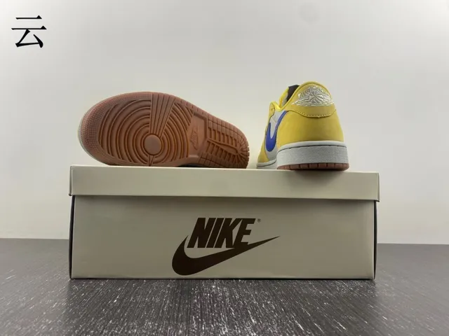 Nike Yellow Blue Low-Top Cupsole Lifestyle Sneakers 4