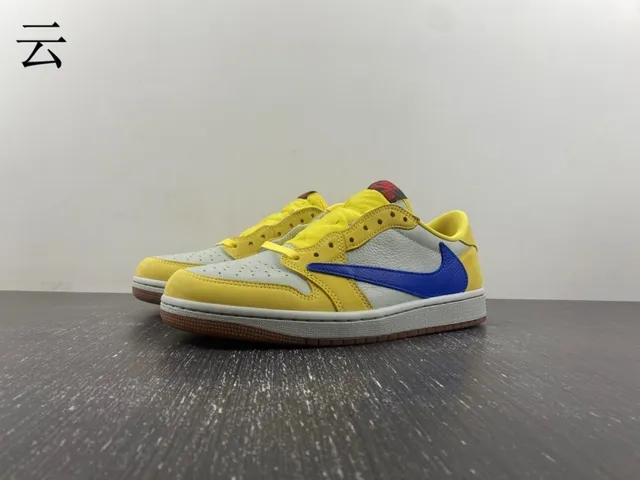 Nike Yellow Blue Low-Top Cupsole Lifestyle Sneakers 6