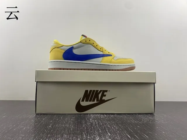 Nike Yellow Blue Low-Top Cupsole Lifestyle Sneakers 10