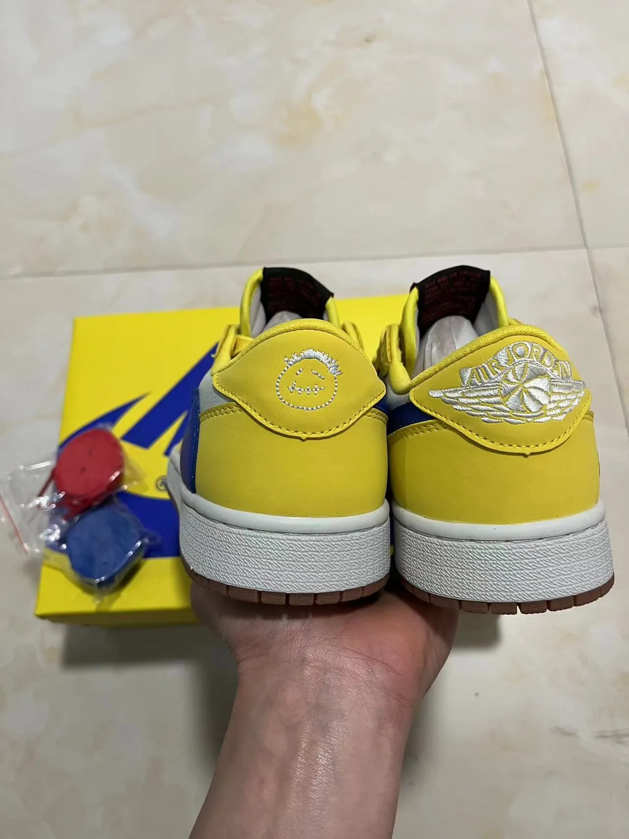 Nike Yellow Blue Low-Top Leather-Paneled Lifestyle Sneakers 8