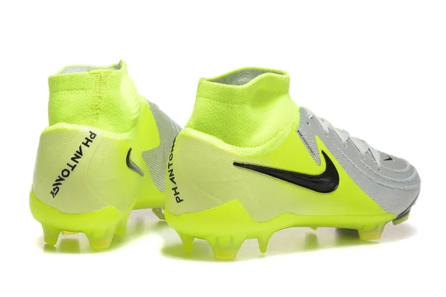 Nike Yellow Gray High-Cut Dynamic Fit Collar Firm-Ground Soccer Shoes 2